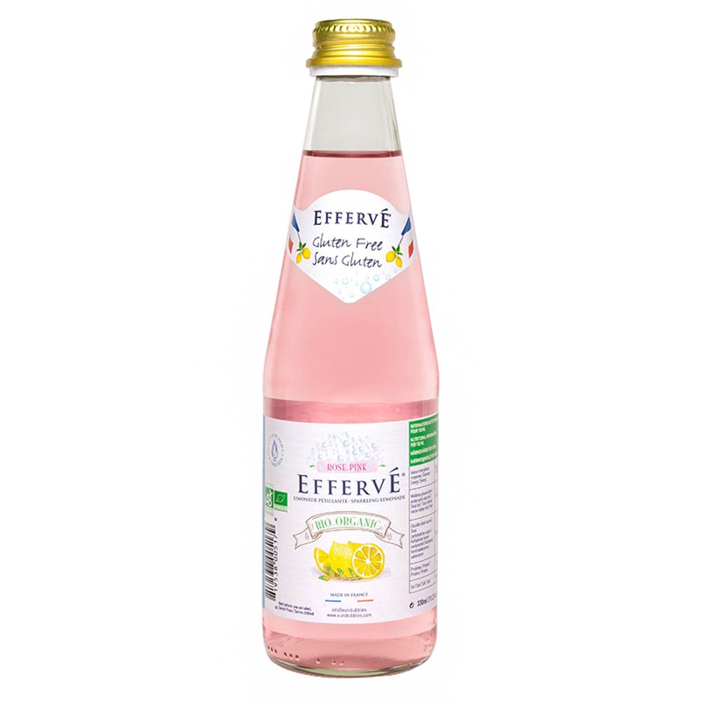 Água com Gás Saborizada Orgânica de Limonada Rosa Effervé 330ml - Casa
