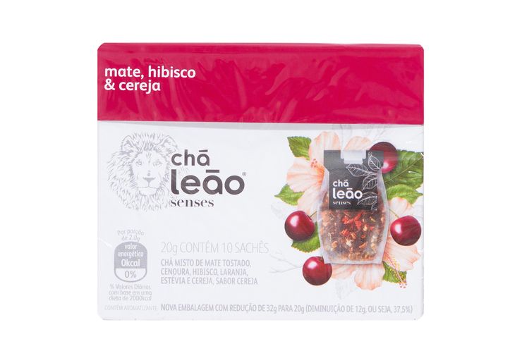 Cha Mate Com Hibisco E Cereja Leao Senses 20g Casa Santa Luzia
