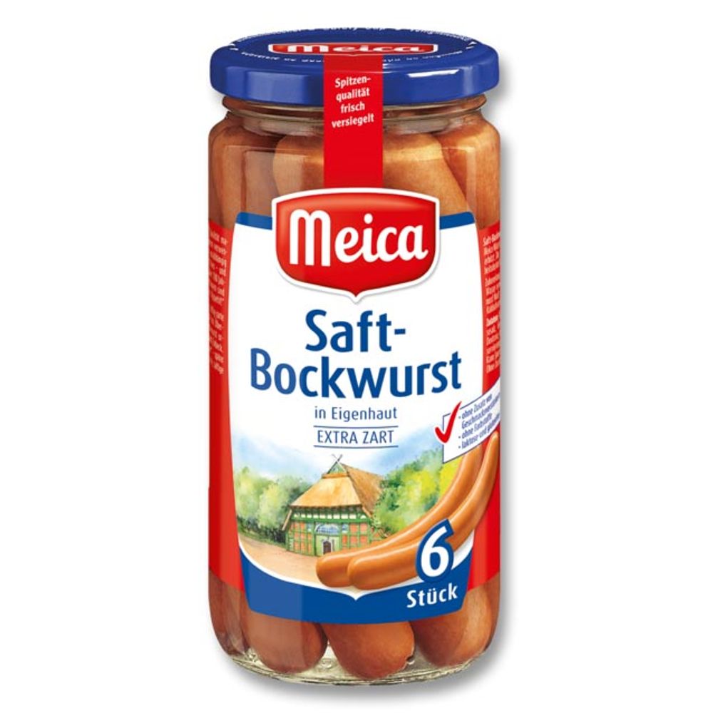 Salsicha 6 Bockwurst  Meica 180g Casa Santa Luzia