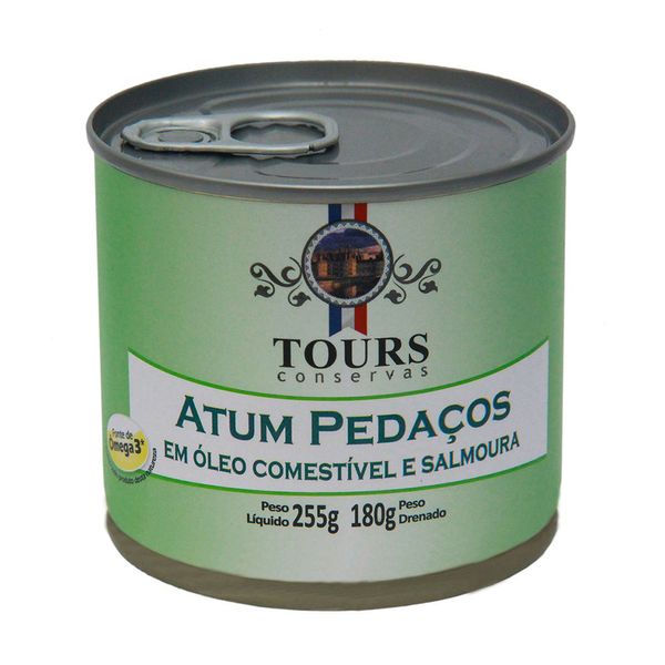 Atum Pedaços com Óleo Comestível e Salmoura Tours 180g