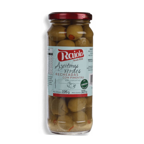 Azeitonas Verdes Recheadas com Pasta de Pimentão 325g