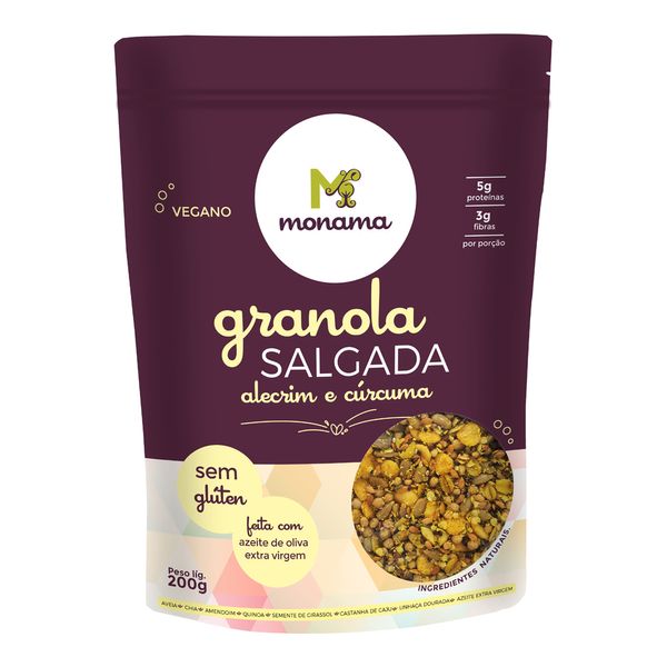 Granola Salgada Monama Alecrim e Cúrcuma Sem Glúten 200g