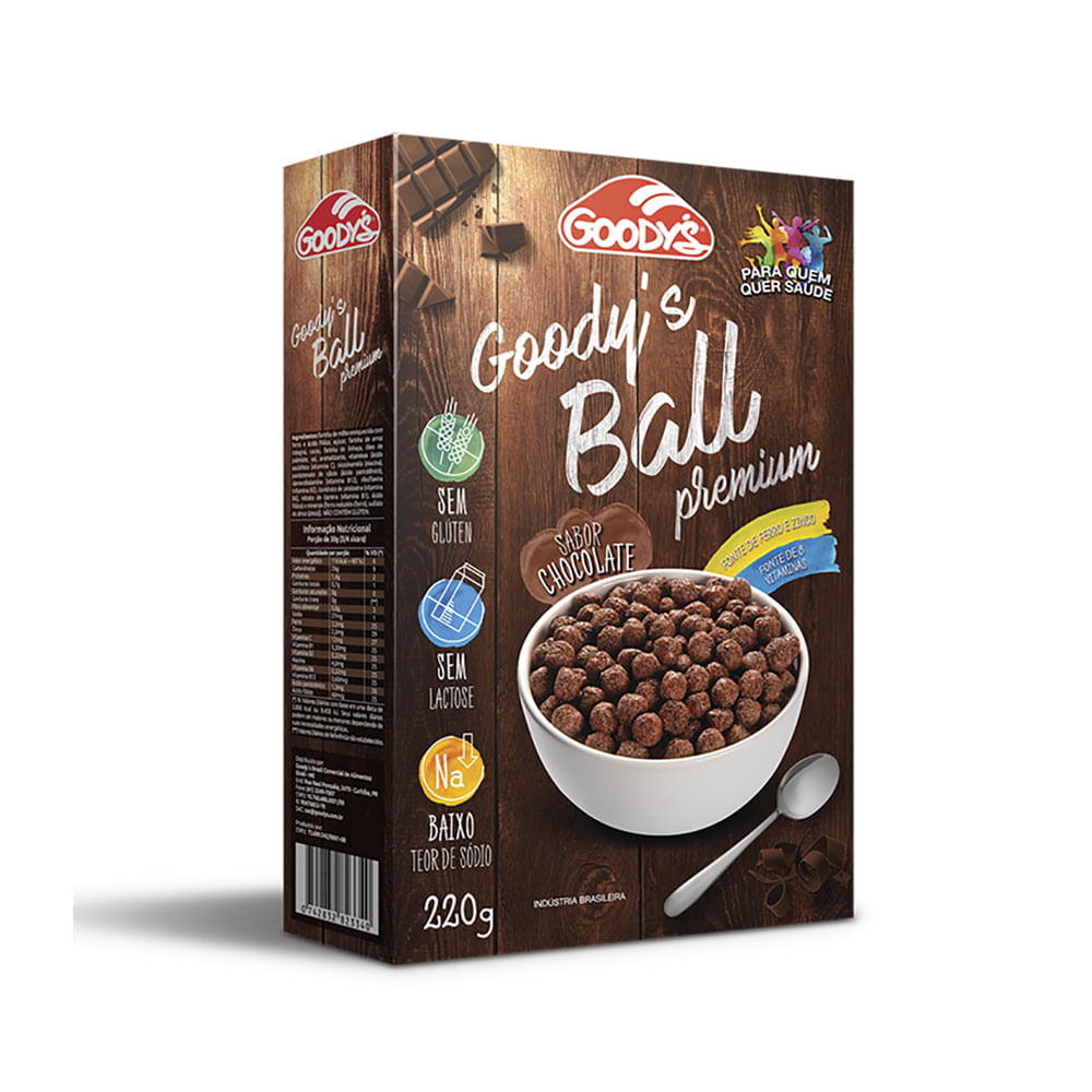 Cereal Sem Glúten e Lactose Premium Ball Goodys 220g Casa Santa Luzia