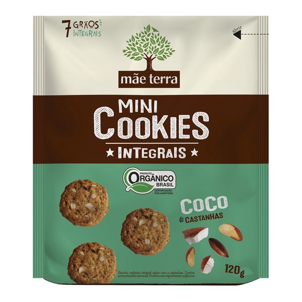 Mini Cookies Coco e Castanhas Mãe Terra 120g