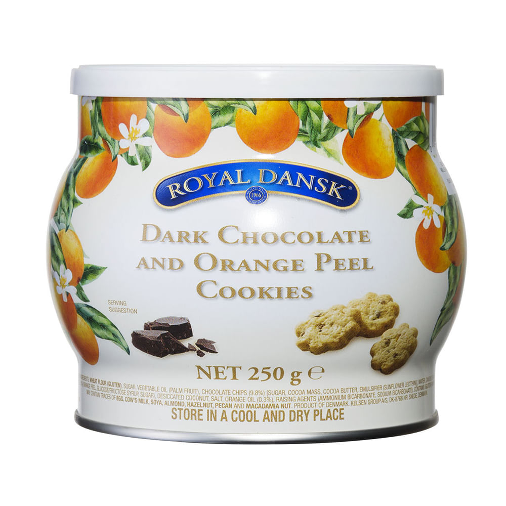 Cookies Royal Dansk Chocolate e Laranja 250g