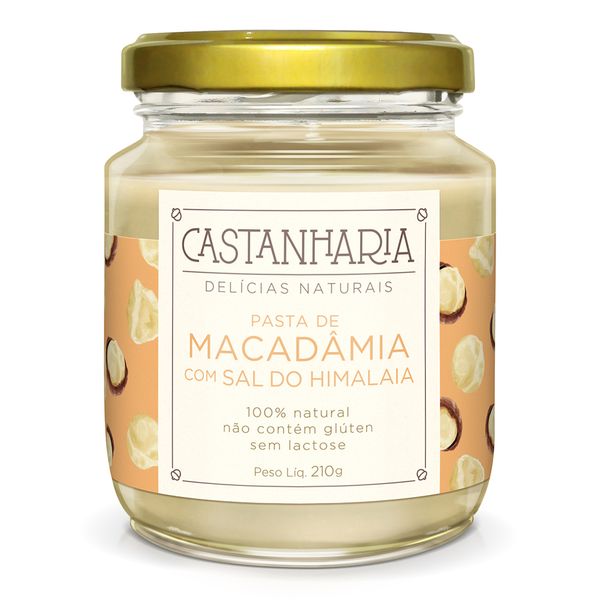 Pasta De Macadâmia Com Sal Do Himalaia Sem Lactose Castanharia 210g