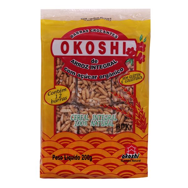 Barra de Flocos de Arroz Caramelizadas Integral Okoshi 200g