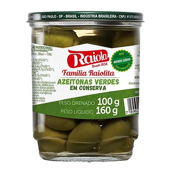 Azeitona Verde Copo Raiola 160g