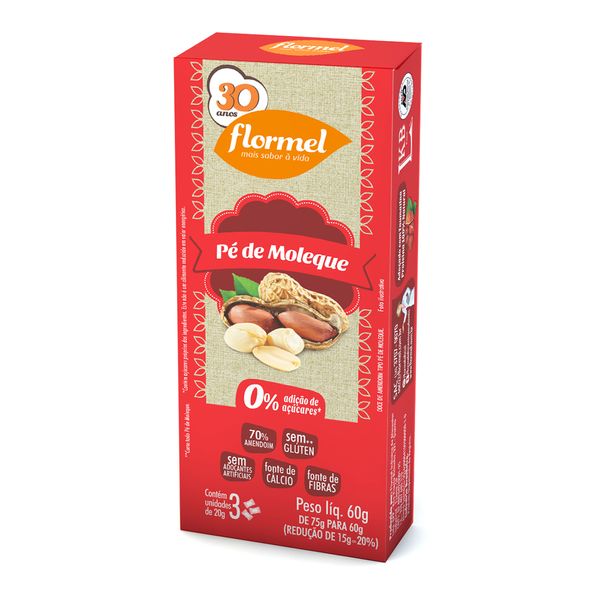 Pé De Moleque Flormel Sem Açúcar 60g