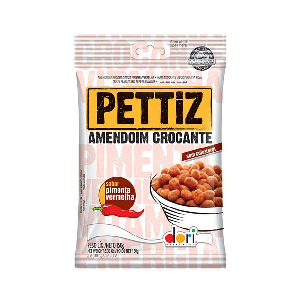 Amendoim Crocante Sabor Pimenta Vermelha Pettiz 150g
