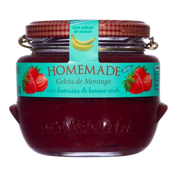 Geleia de Morango Zero com Biomassa de Banana Homemade 250g