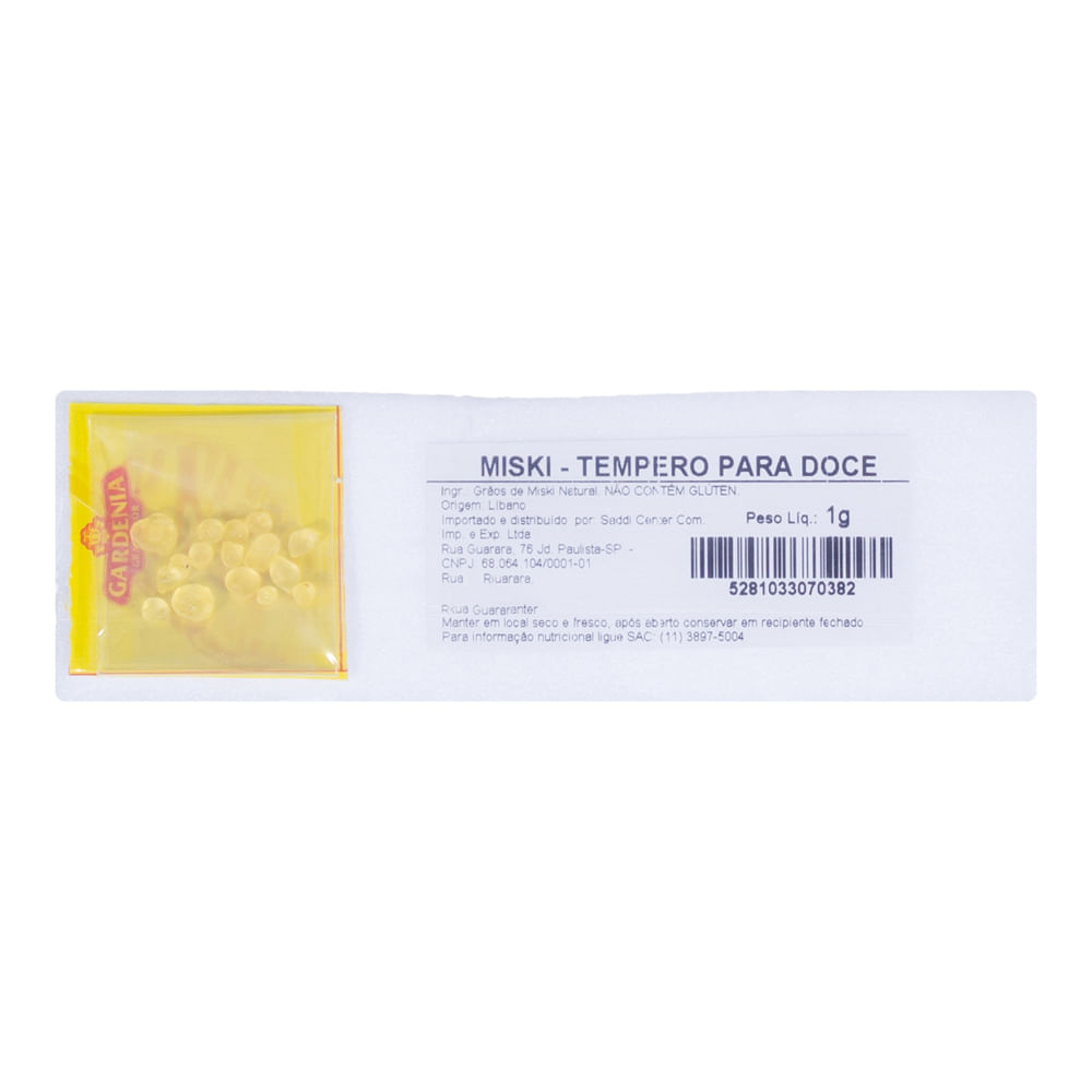 Miski Tempero Para Doce Gardenia Grain D’or 1g