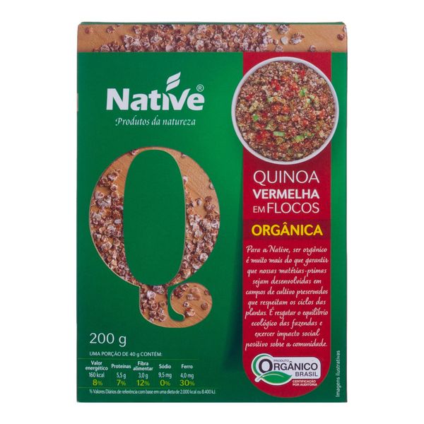Quinoa Vermelha Em Flocos Orgânica Native 200g