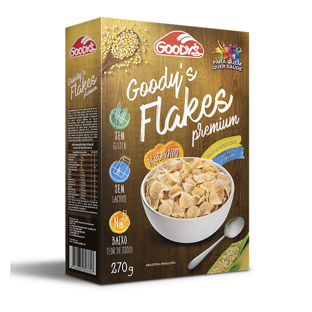 Cereal Sem Glúten e Lactose Flakes Ball Açucarado 270g Casa Santa Luzia
