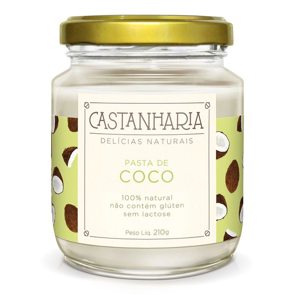 Pasta De Coco Sem Lactose Castanharia 210g