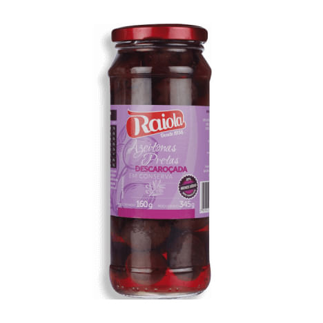 Azeitonas Preta Descaroçada em Conserva Raiola 345g