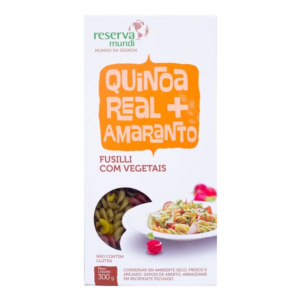 Macarrão Fusilli de !uinoa Amaranto Vegetais Mundo da Quinoa 300g