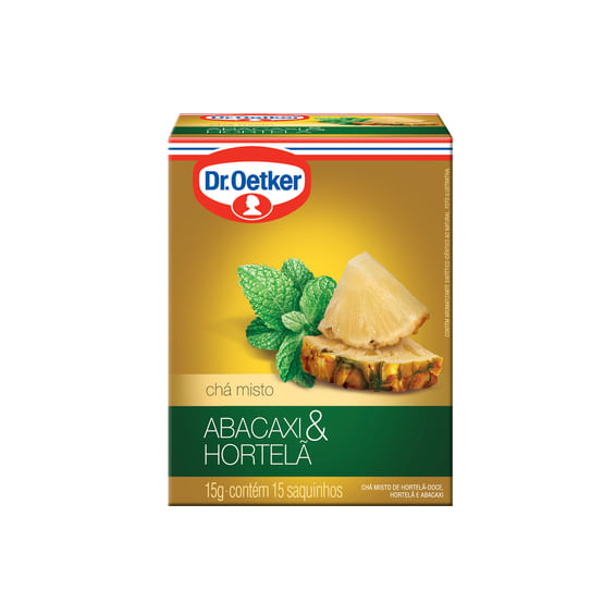 Chá de Abacaxi e Hortelã 15 Sachês Dr. Oetker 15g