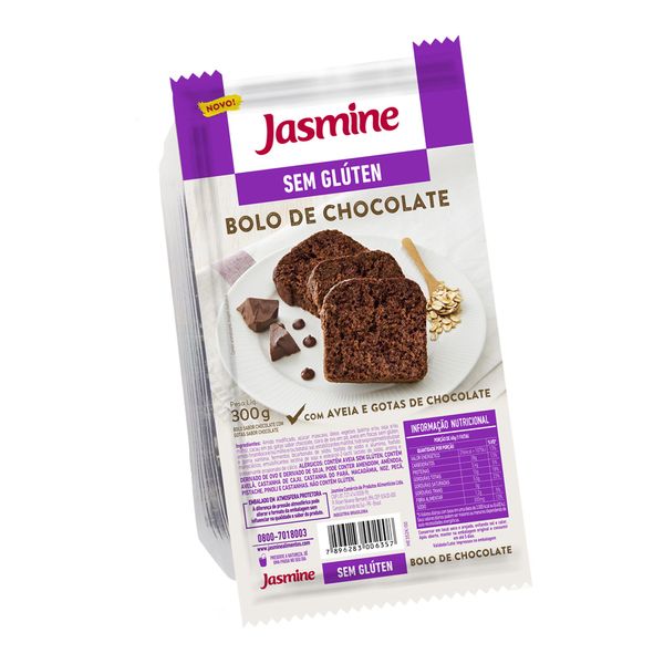 Bolo Sem Glúten Chocolate com Gotas Jasmine 300g