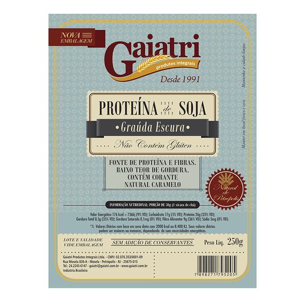 Proteína de Soja Escura Gaiatri 250g