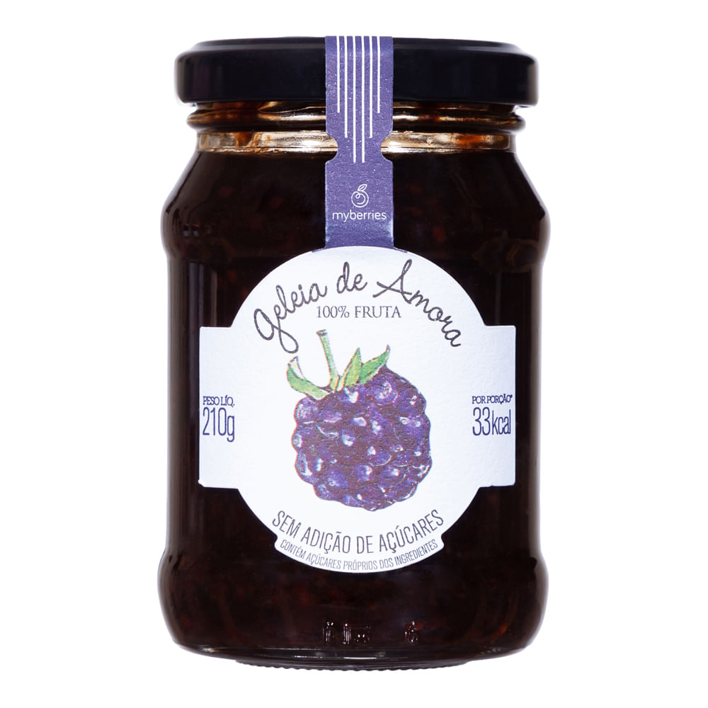 Geleia de Amora Sem Açúcar 100% Fruta Myberries 210g