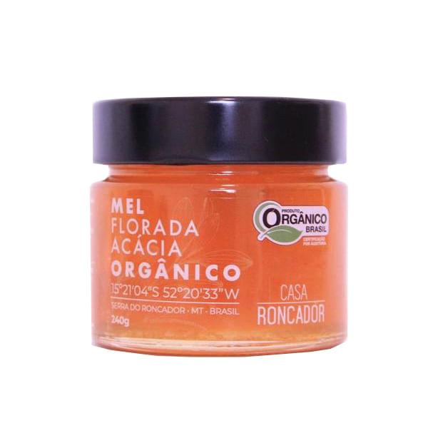 Mel Florada Acácia Orgânico em Vidro Casa Roncador 240g