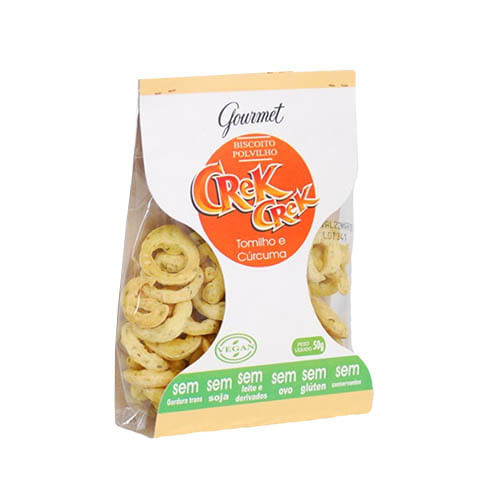 Biscoito de Polvilho Gourmet Tomilho e Cúrcuma Crek Crek 50g