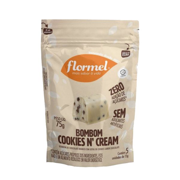 Bombom Crocante com Cookies n'Cream Sem Açúcar Flormel 75g