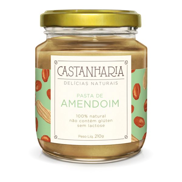 Pasta De Amendoim Sem Lactose Castanharia 210g