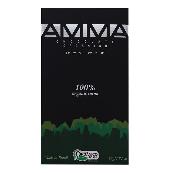 Chocolate orgânico 100% cacau Amma 80g