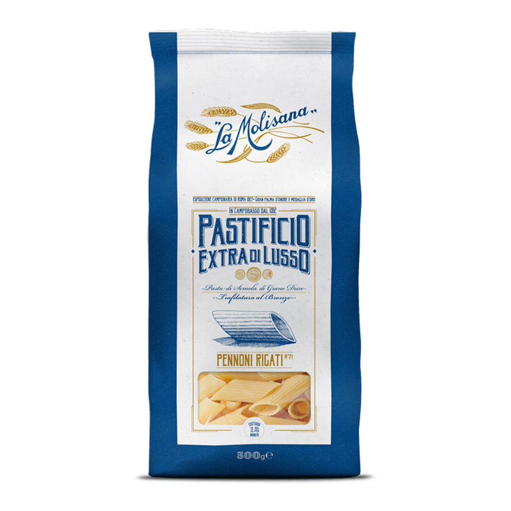 Macarrão Pennoni Rigati Extra Di Lusso La Molisana 500g