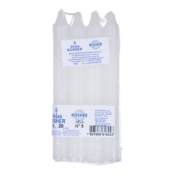 Velas N.05 8 Unidades Kosher Parve