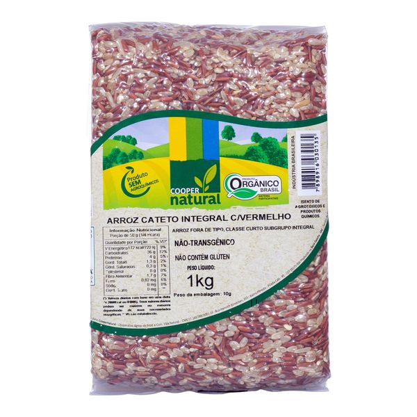 Arroz Cateto Integral Com Vermelho Coopernatural 1kg