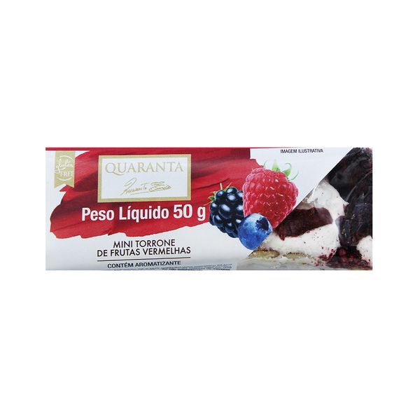Mini Torrone de Frutas Vermelhas Quaranta 50g