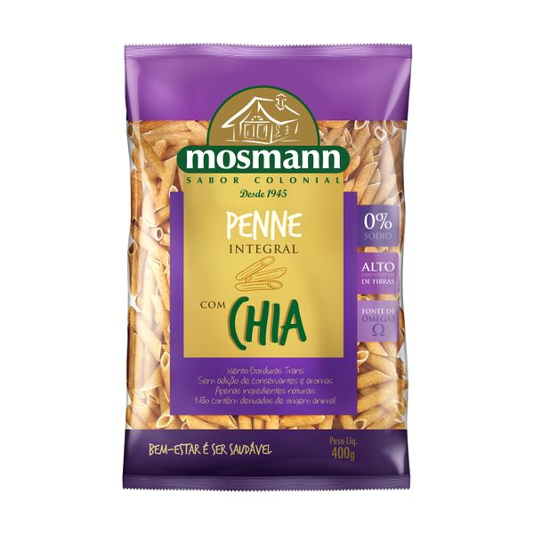 Penne Integral Com Chia Mosmann 400g