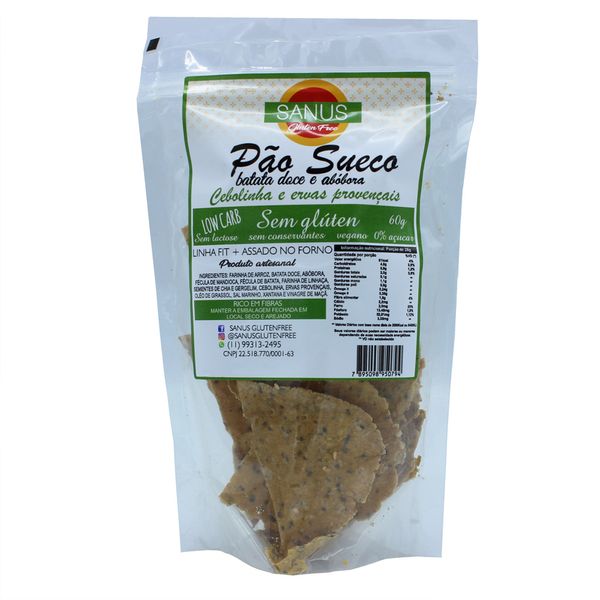 Pão Sueco de Cebolinha e Ervas Provençais Sem Glúten Sanus 60g