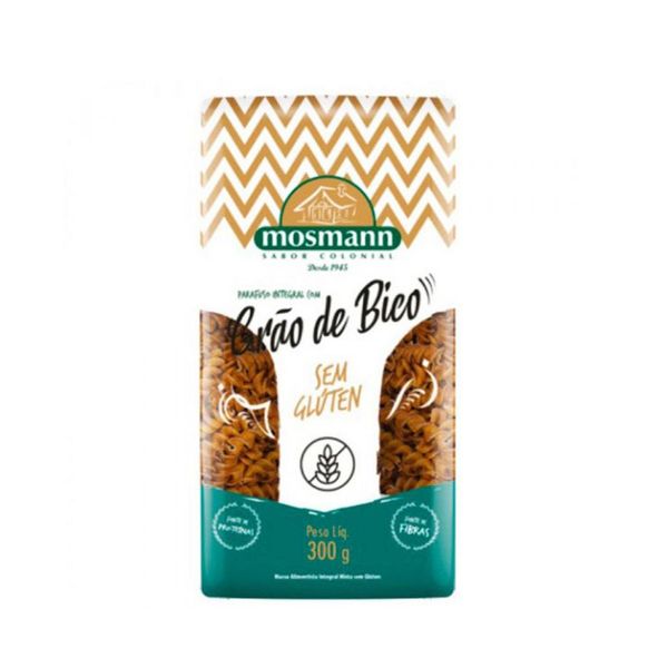 Macarrão Parafuso Integral Com Grão de Bico Sem Glúten Mosmann 300g