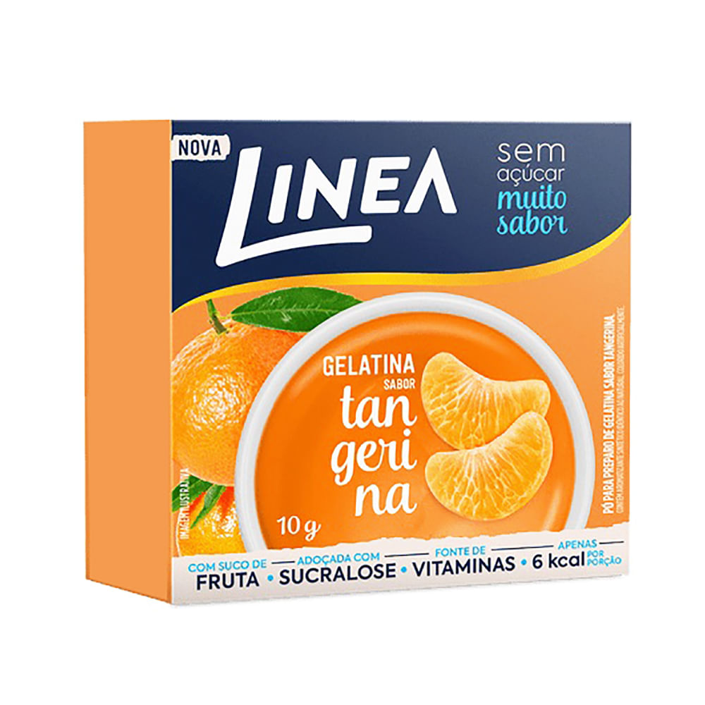 Gelatina Sabor Tangerina Zero Açúcar Linea 10g