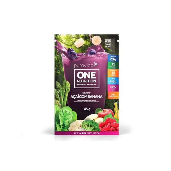 Proteína Vegana Sabor Açaí com Banana Puravida 45g