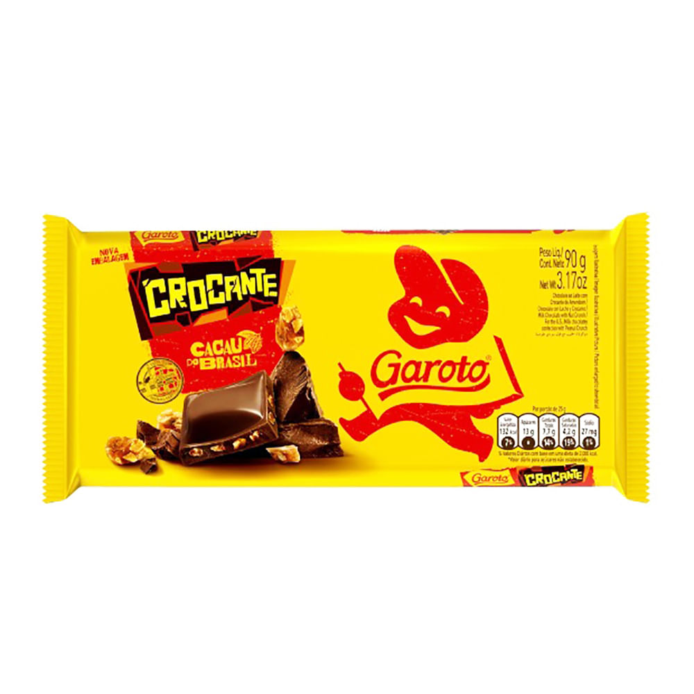 Barra de Chocolate Crocante Garoto 90g Casa Santa Luzia
