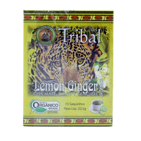 Chá Mate Orgânico Lemon Ginger Tribal 22,5g