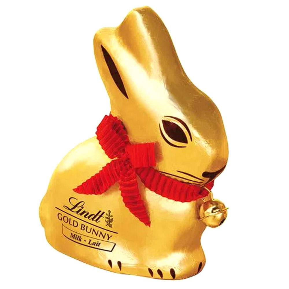 Forma De Coelho De Chocolate Coelho de Chocolate Suíço Gold Bunny Lindt 200g - Casa Santa Luzia