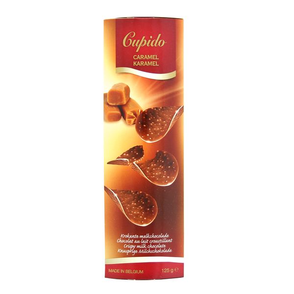 Folhas Crocantes de Chocolate e Caramelo Cupido 125g