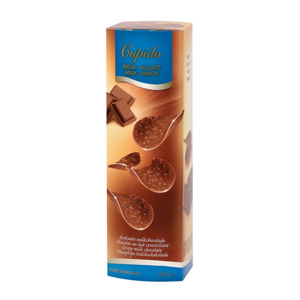 Folhas Crocantes de Chocolate ao Leite Cupido 125g