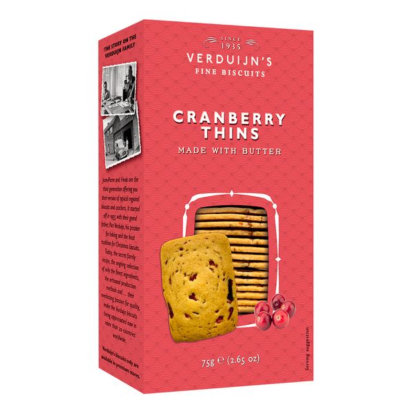 Wafer Amanteigado com Cranberry Verduijn's 75g