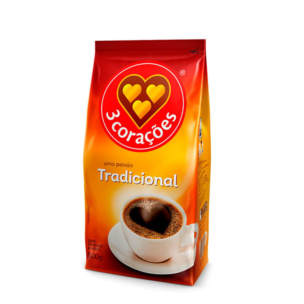 Café três Corações Tradicional 500g - Casa Santa Luzia