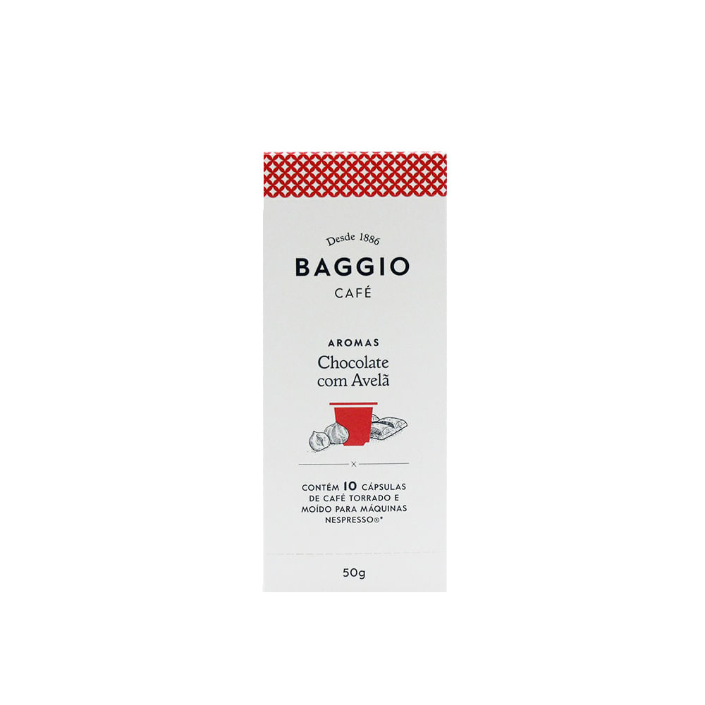 Café Aromas Chocolate e Avelã Baggio 10 Cápsulas