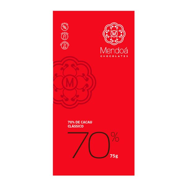 Chocolate 70% Cacau Mendoá 75g