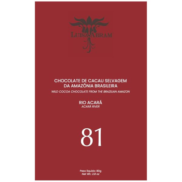 Chocolate Rio Acará 81% Luisa Abram 80g