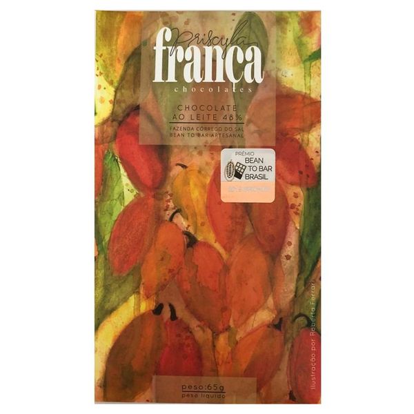 Chocolate ao Leite 48% Priscyla França 65g